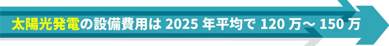 太陽光発電の設置費用は2025年現在平均120万~150万円
